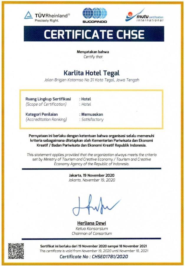 Karlita Hotel Tegal Exteriör bild